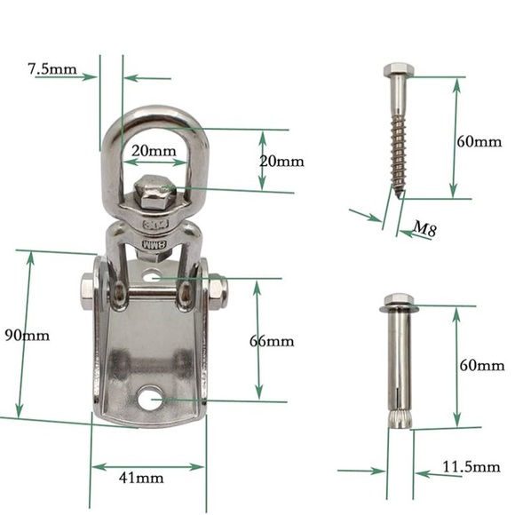 Heavy Duty Swing Hanger Hook Hanging Chair 360 Swivel - Picture 4 of 8